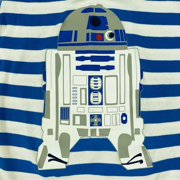 Hanna Andersson R2-D2 Pajamas Boys 5 110 cm Girls Star Wars Stripes Short Johns - Picture 2 of 4